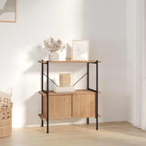 3-Tier Shelving Unit with Cabinet 80x40x92 cm Steel and Engineered Wood 336351