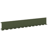 Lawn Edging 30 pcs 102 x 15 x 4 cm Steel Olive Green 8008774