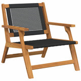 Garden Chairs with Table 3 pcs Black Solid Acacia Wood 3214433