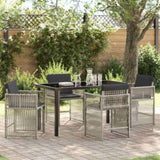Garden Dining Set 5 pcs Light Grey Powder-Coated Steel 3380666