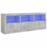 Sideboard with LED Lights Concrete Grey 181.5x37x67 cm 3209005