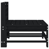 Garden Middle Sofa Black Solid Wood Pine 825615