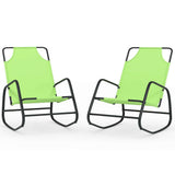 Sun Lounger Set of 2 Green Powder-coated steel, Textilene 318143