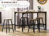 Five-Piece Industrial-Style Bar Table Set - Brown/Black T3398P341455