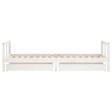Kids Bed Frame with Drawers White 80x200 cm Solid Wood Pine 834406