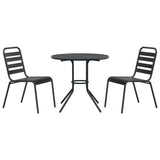 Stackable Garden Chair Set 3 pcs Anthracite Powder-coated Steel 3283764