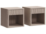 Modern Bedside Table Set of 2, Bedside Cabinet with Drawer and Open Shelf, Side End Table, T3398P555170