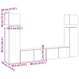 8 Piece TV Cabinet Set White Engineered Wood 3078705
