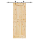 Sliding Door NARVIK Natural and Black 85 x 210 cm 3445301