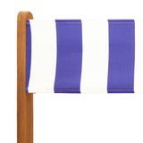 Folding Garden Chairs 8 pcs Blue and White Fabric and Solid Wood 3214627