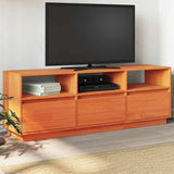 TV Cabinet Wax Brown 140x37x50 cm Solid Wood Pine 847122
