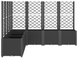 Garden Planter with Trellis Black 160x160x140 cm PP 367883