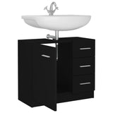 Sink Cabinet Black 63x30x54 cm Engineered Wood 804185
