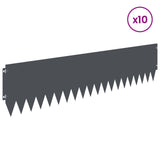 Lawn Edging 10 pcs 103 x 25 cm Steel Anthracite 8008494