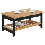 Coffee Table EKAI Black 100 x 60 x 45.5 cm Solid Pine Wood 42037019