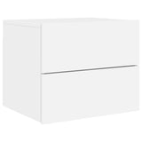 Wall-mounted Bedside Cabinets with LED Lights 2 pcs White 836813