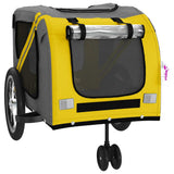 Pet Bike Trailer Yellow and Grey Oxford Fabric and Iron 93896