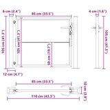 Garden Gate with Lock Black 110 x 105 cm Powder-Coated Steel 42015909