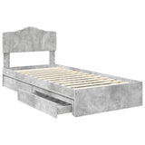 Storage Bed Concrete Grey 90 x 200 cm Engineered Wood 3413134