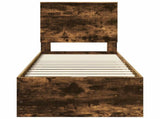 Bed Frame with Drawer Smoked Oak 75 x 190 cm Engineer Wood 3411170