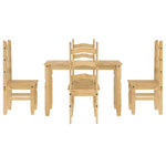 ZNTS 5 Piece Dining Set Panama Solid Wood Pine 3345197