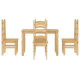 ZNTS 5 Piece Dining Set Panama Solid Wood Pine 3345197