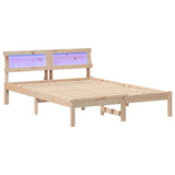 Bed Frame with Headboard Brown 135 x 190 cm Solid Pine Wood 872827