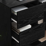 Desk with Drawer Black Oak 90 x 37.5 x 75 cm Engineered Wood 869491