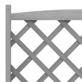 Planter with Trellis Grey Solid Wood Fir 365492