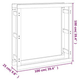 Firewood Rack Grey 100x25x100 cm Solid Wood Pine 822424