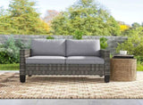Two-Seater Rattan Outdoor Sofa - Dark Grey T3398P314763