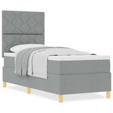 Box Spring Bed with Headboard Light grey 80 x 200 cm Fabric 3339651