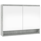 Bathroom Mirror Cabinet 80x15x60 cm MDF Concrete Grey 331535