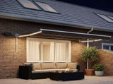 Manual Retractable Awning with LEDs Taupe 3425630