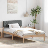 Bed frame Brown and dark grey 100 x 200 cm Solid pine wood 878630