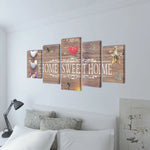 ZNTS Canvas Wall Print Set Home Sweet Home Design 200 x 100 cm 241593