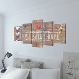 ZNTS Canvas Wall Print Set Home Sweet Home Design 200 x 100 cm 241593