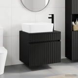 Bathroom Furniture Set Black Engineered Wood 3404301