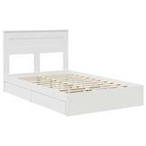 Storage Bed with Headboard White 120 x 190 cm Engineered Wood 3409923