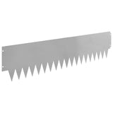 Lawn Edging 10 pcs 103 x 25 cm metal Silver 8008302
