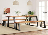 3 Piece Dining Set with Live Edge Solid Wood Acacia 3157526