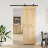 Sliding Door with Hardware Set 70x210 cm Solid Wood Pine 3332664