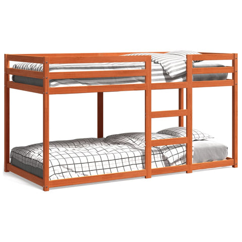 ZNTS Bunk Bed without Mattress Wax Brown 80x200 cm Solid Wood Pine 844828