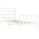 Bed Frame without Mattress White 100x200 cm Solid Wood Pine 3192027