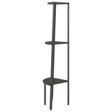 3-Tier Corner Shelf Black 45,5x31,5x120 cm 336390