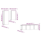 4 Piece TV Cabinet Set Smoked Oak Engineered Wood 3120314