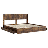 Bed Frame with Storage and Headboard Smoked Oak 180 x 200 cm 3414363