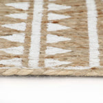 Handmade Rug Jute with White Print 150 cm 133694