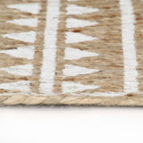Handmade Rug Jute with White Print 150 cm 133694