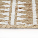 Handmade Rug Jute with White Print 150 cm 133694